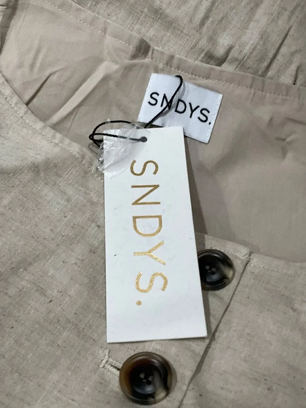 SNDYS Allegra Linen Mini Dress in Natural New Womens - Picture 8 of 11
